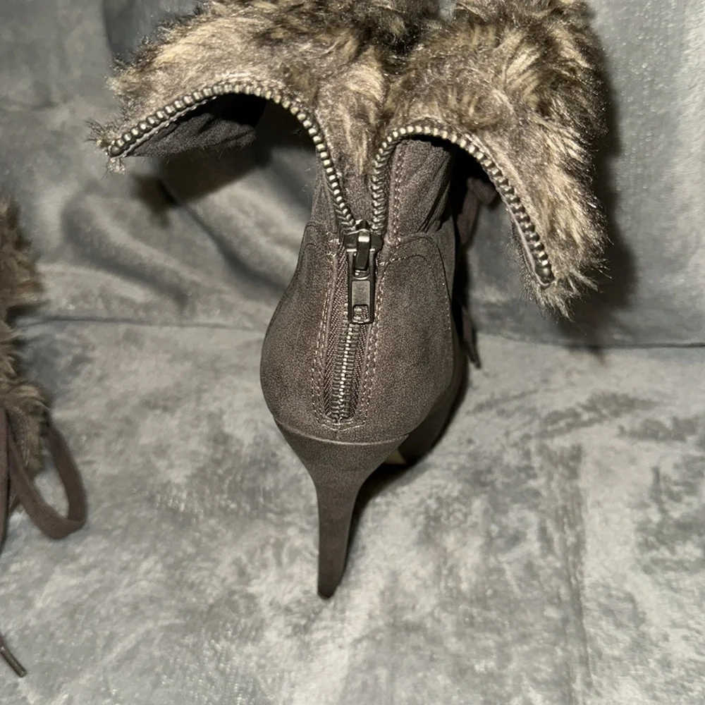 JustFab lace up fur booties - Picture 4 of 4